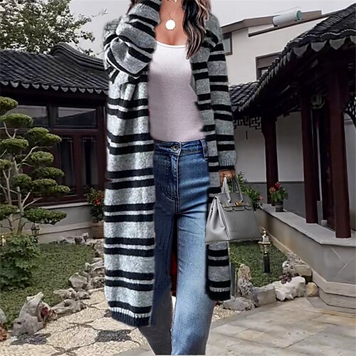 Women's Cardigan Sweater Jumper Ribbed Knit Knitted Striped Open Front Stylish Casual Outdoor Daily Winter Fall Khaki Gray S M L / Cotton / Long Sleeve / Cotton / Holiday / Regular Fit
Women's Cardigan Sweater Jumper Ribbed Knit Knitted Striped Open Front Stylish Casual Outdoor Daily Winter Fall Khaki Gray S M L / Cotton / Long Sleeve / Cotton / Holiday / Regular Fit