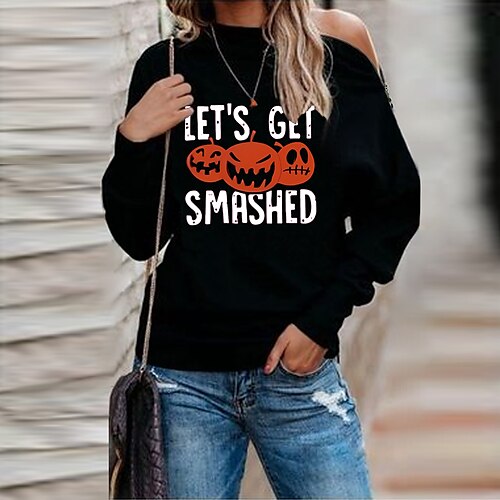 Women's Sweatshirt Pullover Skull Pumpkin Zipper Cold Shoulder Print Halloween Weekend 3D Print Active Streetwear Hoodies Sweatshirts Green White
Women's Sweatshirt Pullover Skull Pumpkin Zipper Cold Shoulder Print Halloween Weekend 3D Print Active Streetwear Hoodies Sweatshirts Green White