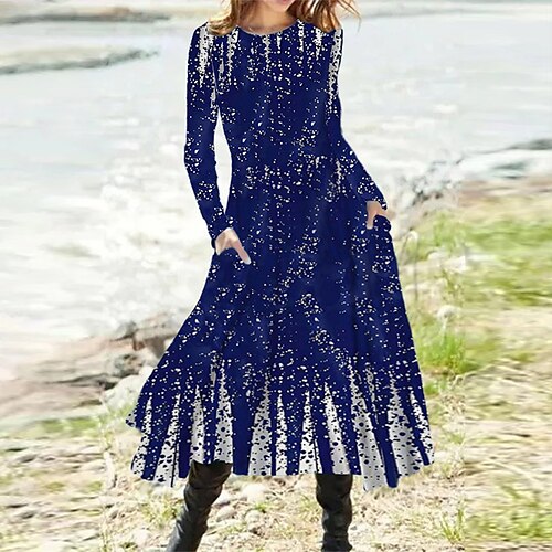 Women's Casual Dress A Line Dress Midi Dress Blue Long Sleeve Color Gradient Pocket Print Fall Winter Round Neck Vacation Casual 2022 S M L XL XXL 3XL
Women's Casual Dress A Line Dress Midi Dress Blue Long Sleeve Color Gradient Pocket Print Fall Winter Round Neck Vacation Casual 2022 S M L XL XXL 3XL