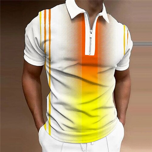 Men's Collar Polo Shirt Golf Shirt Gradient Turndown Orange 3D Print Outdoor Street Short Sleeves Zipper Print Clothing Apparel Fashion Designer Casual Breathable / Summer / Spring / Summer
Men's Collar Polo Shirt Golf Shirt Gradient Turndown Orange 3D Print Outdoor Street Short Sleeves Zipper Print Clothing Apparel Fashion Designer Casual Breathable / Summer / Spring / Summer