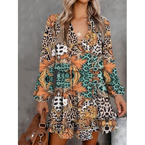 Women's Casual Dress A Line Dress Short Mini Dress Black 1 Black 3 Light Brown Orange Red Black 2 Long Sleeve Leopard Geometric Ruffle Print Fall Winter V Neck Fashion Casual 2022 S M L XL
Women's Casual Dress A Line Dress Short Mini Dress Black 1 Black 3 Light Brown Orange Red Black 2 Long Sleeve Leopard Geometric Ruffle Print Fall Winter V Neck Fashion Casual 2022 S M L XL