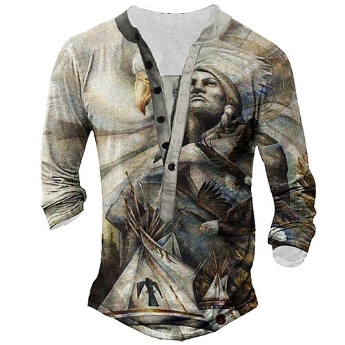 Men's T shirt Tee Henley Shirt Tee Graphic Human Henley Gray 3D Print Plus Size Outdoor Daily Long Sleeve Button-Down Print Clothing Apparel Basic Designer Classic Comfortable / Sports
Men's T shirt Tee Henley Shirt Tee Graphic Human Henley Gray 3D Print Plus Size Outdoor Daily Long Sleeve Button-Down Print Clothing Apparel Basic Designer Classic Comfortable / Sports