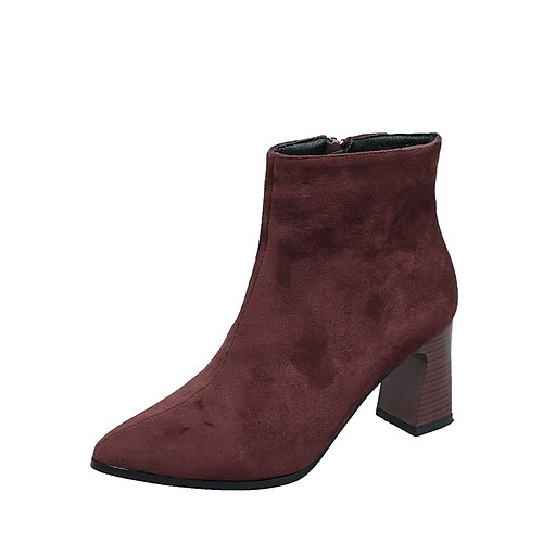 Women's Boots Suede Shoes Block Heel Pointed Toe Classic Daily Walking Shoes Synthetics Zipper Fall Winter Solid Colored Wine Black
Women's Boots Suede Shoes Block Heel Pointed Toe Classic Daily Walking Shoes Synthetics Zipper Fall Winter Solid Colored Wine Black