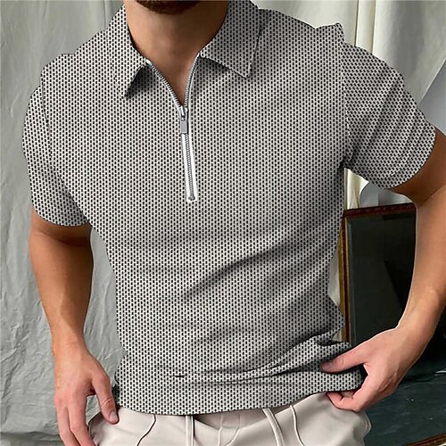 Men's Collar Polo Shirt Golf Shirt Geometry Turndown Blue Gray 3D Print Outdoor Street Short Sleeves Zipper Print Clothing Apparel Fashion Designer Casual Breathable / Summer / Spring / Summer
Men's Collar Polo Shirt Golf Shirt Geometry Turndown Blue Gray 3D Print Outdoor Street Short Sleeves Zipper Print Clothing Apparel Fashion Designer Casual Breathable / Summer / Spring / Summer