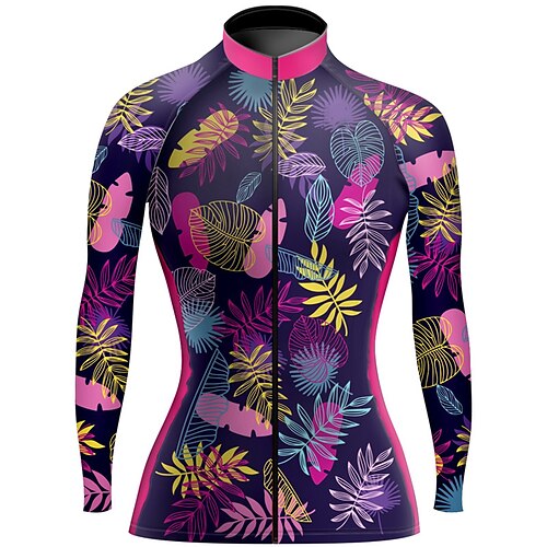 21Grams Women's Cycling Jersey Long Sleeve Bike Top with 3 Rear Pockets Mountain Bike MTB Road Bike Cycling Quick Dry Moisture Wicking Purple Floral Botanical Spandex Sports Clothing Apparel
21Grams Women's Cycling Jersey Long Sleeve Bike Top with 3 Rear Pockets Mountain Bike MTB Road Bike Cycling Quick Dry Moisture Wicking Purple Floral Botanical Spandex Sports Clothing Apparel