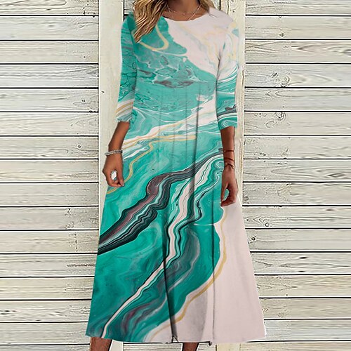 Women's Casual Dress Shift Dress Midi Dress Green 3/4 Length Sleeve Color Gradient Ruched Print Fall Winter Round Neck Vacation Casual 2022 S M L XL XXL 3XL
Women's Casual Dress Shift Dress Midi Dress Green 3/4 Length Sleeve Color Gradient Ruched Print Fall Winter Round Neck Vacation Casual 2022 S M L XL XXL 3XL