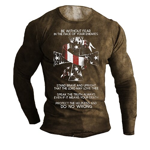 Men's Unisex T shirt Tee Letter Star Graphic Prints Crew Neck Brown 3D Print Outdoor Street Long Sleeve Print Clothing Apparel Basic Sports Designer Casual
Men's Unisex T shirt Tee Letter Star Graphic Prints Crew Neck Brown 3D Print Outdoor Street Long Sleeve Print Clothing Apparel Basic Sports Designer Casual