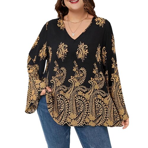 Women's Plus Size Tops Blouse Shirt Floral Print Long Sleeve V Neck Vintage Casual Daily Going out Chiffon Fall Winter Brown Gray
Women's Plus Size Tops Blouse Shirt Floral Print Long Sleeve V Neck Vintage Casual Daily Going out Chiffon Fall Winter Brown Gray