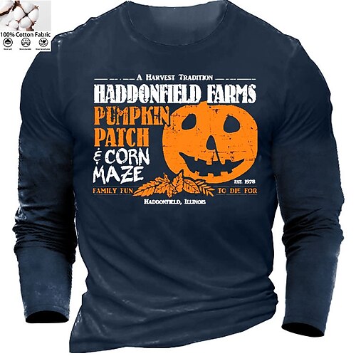 Men's Unisex T shirt Tee Letter Pumpkin Crew Neck Green Navy Blue Gray Black Print Outdoor Street Long Sleeve Print Clothing Apparel Cotton Sports Designer Simple Casual
Men's Unisex T shirt Tee Letter Pumpkin Crew Neck Green Navy Blue Gray Black Print Outdoor Street Long Sleeve Print Clothing Apparel Cotton Sports Designer Simple Casual