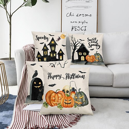 Halloween Party Double Side Cushion Cover 4PC Soft Decorative Square Cushion Case Pillowcase for Bedroom Livingroom Sofa Couch Chair Superior Quality Machine Washable
Halloween Party Double Side Cushion Cover 4PC Soft Decorative Square Cushion Case Pillowcase for Bedroom Livingroom Sofa Couch Chair Superior Quality Machine Washable