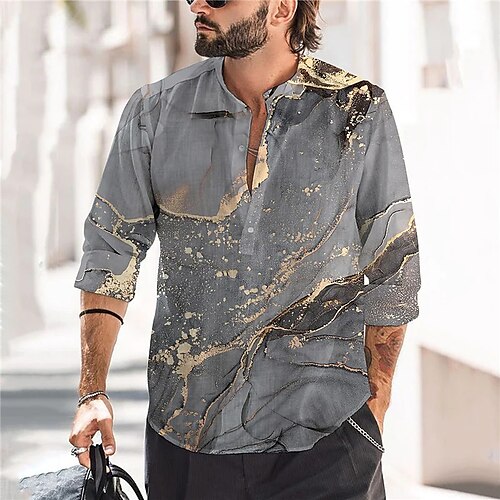 Men's Casual Shirt Graphic Shirt Graphic Classic Collar Gray Print Vacation Going out Long Sleeve Print Clothing Apparel Designer Casual Retro / Fall / Club / Slim
Men's Casual Shirt Graphic Shirt Graphic Classic Collar Gray Print Vacation Going out Long Sleeve Print Clothing Apparel Designer Casual Retro / Fall / Club / Slim