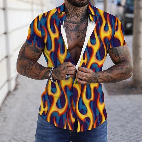 Men's Shirt Graphic Shirt Flame Turndown Yellow 3D Print Outdoor Street Short Sleeves Button-Down Print Clothing Apparel Designer Casual Breathable / Summer / Spring / Summer
Men's Shirt Graphic Shirt Flame Turndown Yellow 3D Print Outdoor Street Short Sleeves Button-Down Print Clothing Apparel Designer Casual Breathable / Summer / Spring / Summer