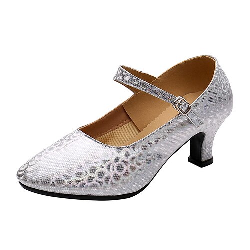 Women's Ballroom Shoes Modern Shoes Performance Practice Outdoor Heel Glitter Customized Heel Cuban Heel Closed Toe Buckle Adults' Champagne Silver Gold
Women's Ballroom Shoes Modern Shoes Performance Practice Outdoor Heel Glitter Customized Heel Cuban Heel Closed Toe Buckle Adults' Champagne Silver Gold
