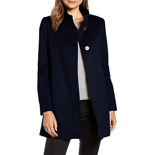 Women's Winter Coat Windproof Warm Outdoor Street Daily Vacation Button Single Breasted Stand Collar Fashion Casual Street Style Solid Color Regular Fit Outerwear Long Sleeve Winter Fall Black Dark
Women's Winter Coat Windproof Warm Outdoor Street Daily Vacation Button Single Breasted Stand Collar Fashion Casual Street Style Solid Color Regular Fit Outerwear Long Sleeve Winter Fall Black Dark
