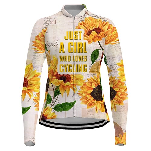 21Grams Women's Cycling Jersey Long Sleeve Bike Top with 3 Rear Pockets Mountain Bike MTB Road Bike Cycling Breathable Quick Dry Moisture Wicking Reflective Strips Yellow Floral Botanical Polyester
21Grams Women's Cycling Jersey Long Sleeve Bike Top with 3 Rear Pockets Mountain Bike MTB Road Bike Cycling Breathable Quick Dry Moisture Wicking Reflective Strips Yellow Floral Botanical Polyester