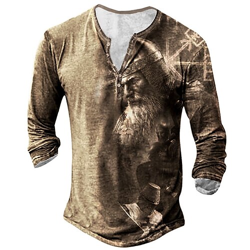 Men's T shirt Tee Henley Shirt Tee Graphic Human Henley Brown Long Sleeve 3D Print Plus Size Outdoor Daily Button-Down Print Tops Basic Designer Classic Comfortable / Sports
Men's T shirt Tee Henley Shirt Tee Graphic Human Henley Brown Long Sleeve 3D Print Plus Size Outdoor Daily Button-Down Print Tops Basic Designer Classic Comfortable / Sports
