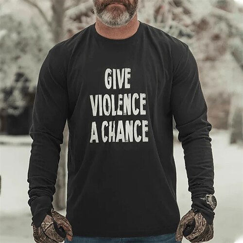 Men's T shirt Tee Graphic Letter Crew Neck Black Long Sleeve Hot Stamping Street Daily Print Tops Fashion Designer Casual Comfortable / Sports
Men's T shirt Tee Graphic Letter Crew Neck Black Long Sleeve Hot Stamping Street Daily Print Tops Fashion Designer Casual Comfortable / Sports