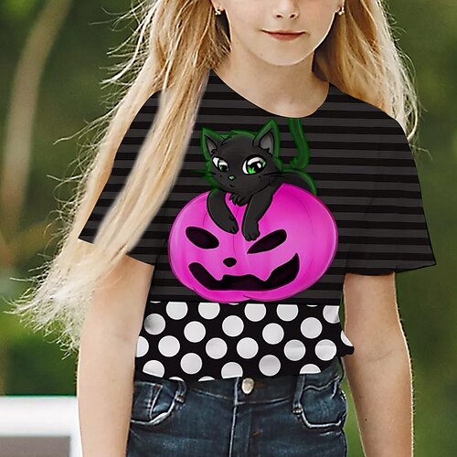 Kids Girls' Halloween T shirt Letter Outdoor 3D Print Short Sleeve Crewneck Vintage 3-12 Years Spring Black Yellow
Kids Girls' Halloween T shirt Letter Outdoor 3D Print Short Sleeve Crewneck Vintage 3-12 Years Spring Black Yellow