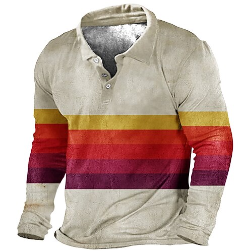 Men's Collar Polo Shirt Golf Shirt Striped Turndown Orange Gray 3D Print Street Casual Long Sleeve Button-Down Print Clothing Apparel Fashion Designer Casual Breathable
Men's Collar Polo Shirt Golf Shirt Striped Turndown Orange Gray 3D Print Street Casual Long Sleeve Button-Down Print Clothing Apparel Fashion Designer Casual Breathable