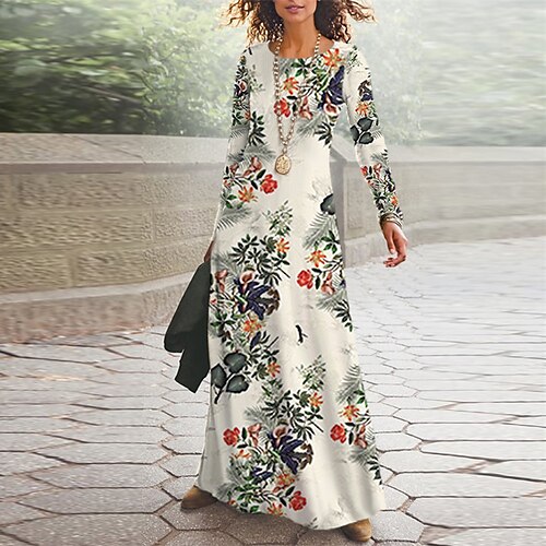 Women's Casual Dress Swing Dress Maxi long Dress Beige Long Sleeve Floral Pocket Print Fall Winter V Neck Vacation Casual 2022 S M L XL XXL 3XL
Women's Casual Dress Swing Dress Maxi long Dress Beige Long Sleeve Floral Pocket Print Fall Winter V Neck Vacation Casual 2022 S M L XL XXL 3XL