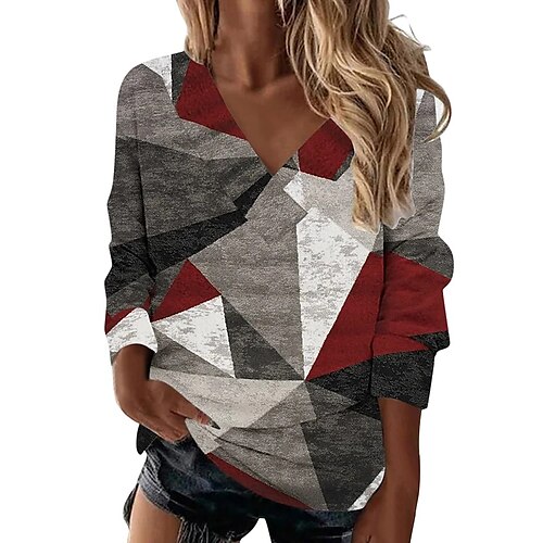 Women's Blouse Shirt White Gray Yellow Geometric Print Long Sleeve Holiday Weekend Streetwear Ethnic V Neck Regular Geometric S / 3D Print
Women's Blouse Shirt White Gray Yellow Geometric Print Long Sleeve Holiday Weekend Streetwear Ethnic V Neck Regular Geometric S / 3D Print