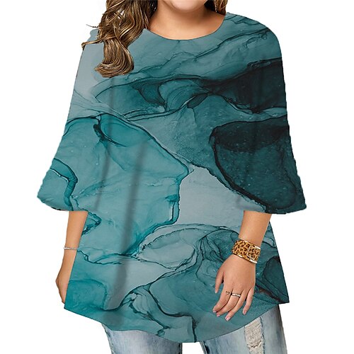 Women's Plus Size Tops Blouse Shirt Color Gradient Print 3/4 Length Sleeve Crewneck Casual Daily Holiday Cotton Spandex Jersey Fall Winter Green Purple
Women's Plus Size Tops Blouse Shirt Color Gradient Print 3/4 Length Sleeve Crewneck Casual Daily Holiday Cotton Spandex Jersey Fall Winter Green Purple