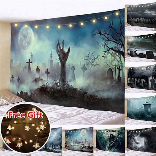 Halloween Party Wall Tapestry Art Decor Blanket Curtain Hanging Home Bedroom Living Room Decoration Polyester Ghost Pumpkin Graveyard Bat Witch
Halloween Party Wall Tapestry Art Decor Blanket Curtain Hanging Home Bedroom Living Room Decoration Polyester Ghost Pumpkin Graveyard Bat Witch