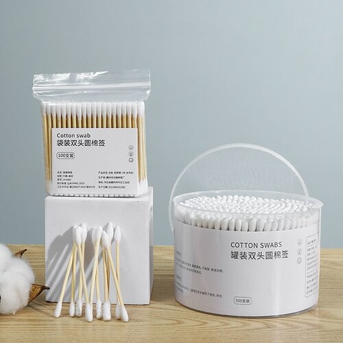 500Pcs Disposable Double Heads Cotton Swabs Bamboo Cotton Buds Wood Sticks Ear Cleaning Sticks Makeup Tools
500Pcs Disposable Double Heads Cotton Swabs Bamboo Cotton Buds Wood Sticks Ear Cleaning Sticks Makeup Tools