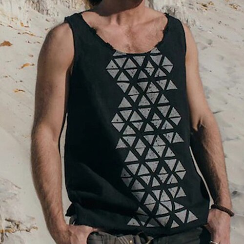 Men's Tank Top Vest Geometry Crew Neck Black Sleeveless Print Daily Sports Print Tops Casual Comfortable Beach / Summer / Summer
Men's Tank Top Vest Geometry Crew Neck Black Sleeveless Print Daily Sports Print Tops Casual Comfortable Beach / Summer / Summer