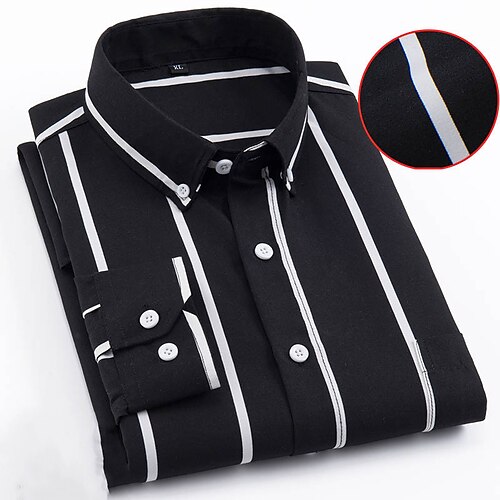 Men's Dress Shirt Solid Color Linear Turndown Navy Blue Black Outdoor Casual Long Sleeve Button-Down Clothing Apparel Casual / Sports
Men's Dress Shirt Solid Color Linear Turndown Navy Blue Black Outdoor Casual Long Sleeve Button-Down Clothing Apparel Casual / Sports
