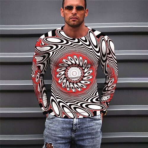 Men's Unisex T shirt Tee Geometric Optical Illusion Graphic Prints Crew Neck Red 3D Print Outdoor Street Long Sleeve Print Clothing Apparel Basic Sports Designer Casual
Men's Unisex T shirt Tee Geometric Optical Illusion Graphic Prints Crew Neck Red 3D Print Outdoor Street Long Sleeve Print Clothing Apparel Basic Sports Designer Casual