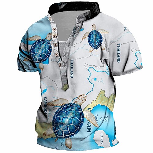 Men's T shirt Tee Henley Shirt Tee Graphic Animal Stand Collar Blue 3D Print Plus Size Outdoor Daily Short Sleeve Button-Down Print Clothing Apparel Basic Designer Casual Big and Tall / Summer
Men's T shirt Tee Henley Shirt Tee Graphic Animal Stand Collar Blue 3D Print Plus Size Outdoor Daily Short Sleeve Button-Down Print Clothing Apparel Basic Designer Casual Big and Tall / Summer