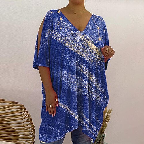 Women's Plus Size Tops T shirt Tee Skull Striped Print Half Sleeve V Neck Casual Halloween Halloween Daily Cotton Spandex Jersey Fall Winter Green Blue
Women's Plus Size Tops T shirt Tee Skull Striped Print Half Sleeve V Neck Casual Halloween Halloween Daily Cotton Spandex Jersey Fall Winter Green Blue