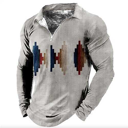 Men's Collar Polo Shirt Golf Shirt Geometry Turndown Khaki Gray 3D Print Outdoor Street Long Sleeve Zipper Print Clothing Apparel Fashion Designer Casual Breathable
Men's Collar Polo Shirt Golf Shirt Geometry Turndown Khaki Gray 3D Print Outdoor Street Long Sleeve Zipper Print Clothing Apparel Fashion Designer Casual Breathable