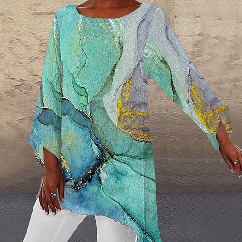 Women's Shirt Green Blue Pink Graphic Abstract Asymmetric Print Long Sleeve Daily Weekend Streetwear Casual Round Neck Long S / 3D Print
Women's Shirt Green Blue Pink Graphic Abstract Asymmetric Print Long Sleeve Daily Weekend Streetwear Casual Round Neck Long S / 3D Print