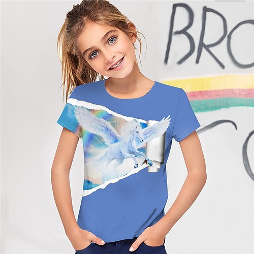 Kids Girls' T shirt Animal Outdoor 3D Print Short Sleeve Crewneck Active 3-12 Years Spring Blue Pink
Kids Girls' T shirt Animal Outdoor 3D Print Short Sleeve Crewneck Active 3-12 Years Spring Blue Pink
