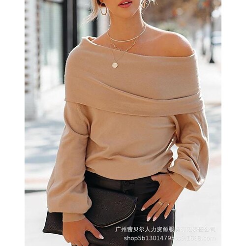 Spot Foreign Trade-2021 European And American New Khaki One-Shoulder-Turned-Shoulder Long-Sleeved Casual Tops
Spot Foreign Trade-2021 European And American New Khaki One-Shoulder-Turned-Shoulder Long-Sleeved Casual Tops