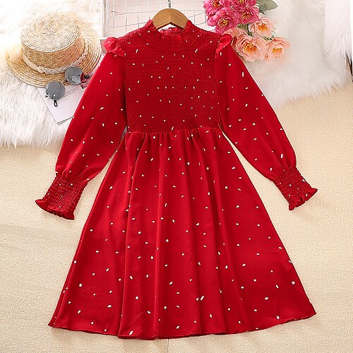 Kids Little Girls' Dress Graphic A Line Dress Daily Print Red Knee-length Long Sleeve Cute Dresses Spring Fall Slim 4-12 Years
Kids Little Girls' Dress Graphic A Line Dress Daily Print Red Knee-length Long Sleeve Cute Dresses Spring Fall Slim 4-12 Years