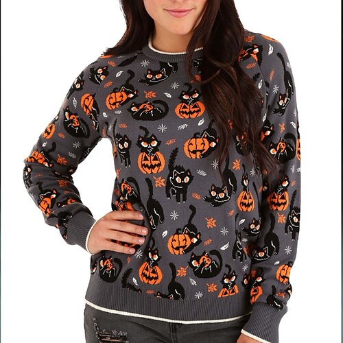 Damen Pullover Strickwaren Gerippt Stricken Tunika Strick Tier Rundhalsausschnitt Stilvoll Casual Halloween Festtage Winter Herbst Dunkelgray S / Langarm / Regular Fit / Ausgehen
Damen Pullover Strickwaren Gerippt Stricken Tunika Strick Tier Rundhalsausschnitt Stilvoll Casual Halloween Festtage Winter Herbst Dunkelgray S / Langarm / Regular Fit / Ausgehen