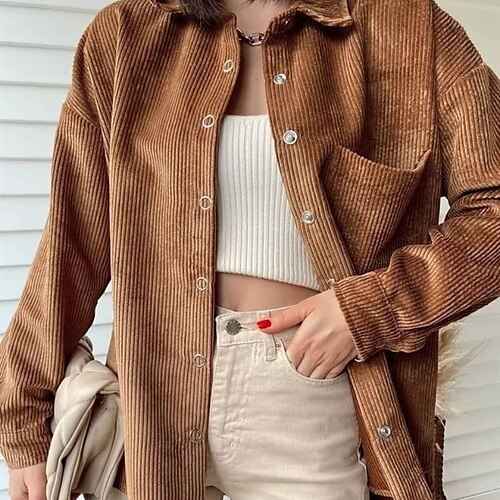 Women's Casual Jacket Warm Comfortable Daily Daily Wear Vacation Pocket Single Breasted Turndown Active Simple Casual Modern Solid Color Regular Fit Outerwear Long Sleeve Winter Fall Brown S M L
Women's Casual Jacket Warm Comfortable Daily Daily Wear Vacation Pocket Single Breasted Turndown Active Simple Casual Modern Solid Color Regular Fit Outerwear Long Sleeve Winter Fall Brown S M L