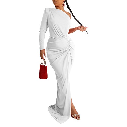 Women's Party Dress Bodycon Sheath Dress Long Dress Maxi Dress Green Black Blue Long Sleeve Ruched Winter Fall Autumn One Shoulder Modern Party Winter Dress Weekend Slim S M L XL XXL
Women's Party Dress Bodycon Sheath Dress Long Dress Maxi Dress Green Black Blue Long Sleeve Ruched Winter Fall Autumn One Shoulder Modern Party Winter Dress Weekend Slim S M L XL XXL