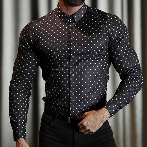 Men's Dress Shirt Button Up Shirt Collared Shirt Polka Dot Plain Turndown Black Red Wedding Party Long Sleeve Button-Down Clothing Apparel Luxury Shiny Smart Casual
Men's Dress Shirt Button Up Shirt Collared Shirt Polka Dot Plain Turndown Black Red Wedding Party Long Sleeve Button-Down Clothing Apparel Luxury Shiny Smart Casual