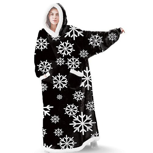 Adults' Oversized Hoodie Blanket Wearable Blanket With Pocket Cartoon Snowflake Onesie Pajamas Flannel Cosplay For Men and Women Christmas Animal Sleepwear Cartoon Festival / Holiday Costumes
Adults' Oversized Hoodie Blanket Wearable Blanket With Pocket Cartoon Snowflake Onesie Pajamas Flannel Cosplay For Men and Women Christmas Animal Sleepwear Cartoon Festival / Holiday Costumes