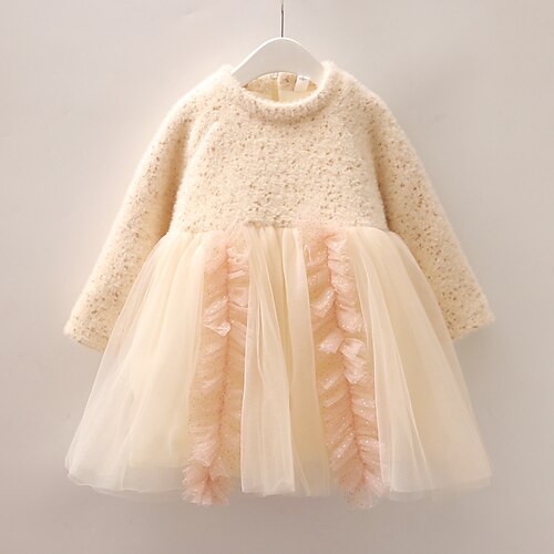 Kids Little Girls' Dress Solid Colored A Line Dress Holiday Beige Above Knee Long Sleeve Princess Sweet Dresses Fall Winter Regular Fit 2-6 Years
Kids Little Girls' Dress Solid Colored A Line Dress Holiday Beige Above Knee Long Sleeve Princess Sweet Dresses Fall Winter Regular Fit 2-6 Years