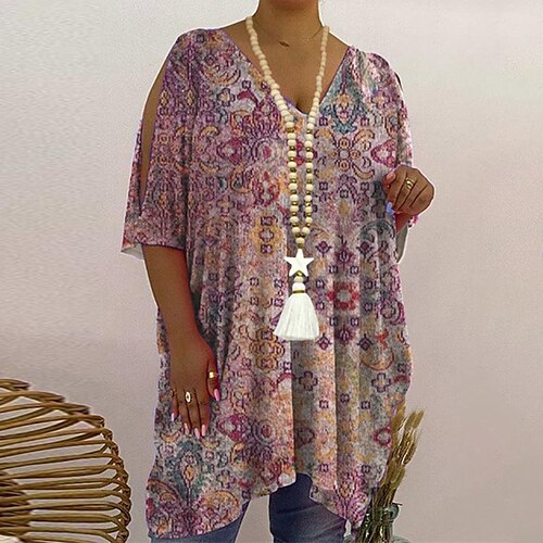 Women's Plus Size Tops T shirt Tee Graphic Letter Print Half Sleeve V Neck Casual Festival Daily Vacation Cotton Spandex Jersey Fall Winter Purple Light Green
Women's Plus Size Tops T shirt Tee Graphic Letter Print Half Sleeve V Neck Casual Festival Daily Vacation Cotton Spandex Jersey Fall Winter Purple Light Green
