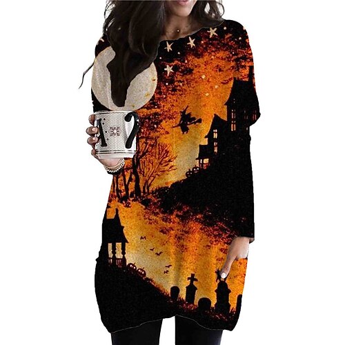 Women's Casual Dress T Shirt Dress Tee Dress Short Mini Dress Yellow Long Sleeve Print Spider Pocket Print Fall Winter Crew Neck Casual Vacation Vintage Loose 2022 S M L XL XXL 3XL
Women's Casual Dress T Shirt Dress Tee Dress Short Mini Dress Yellow Long Sleeve Print Spider Pocket Print Fall Winter Crew Neck Casual Vacation Vintage Loose 2022 S M L XL XXL 3XL