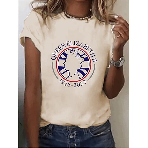 Women's T shirt Tee Beige White Portrait Print Short Sleeve Casual Weekend Basic Round Neck Regular Portrait Painting S / 3D Print
Women's T shirt Tee Beige White Portrait Print Short Sleeve Casual Weekend Basic Round Neck Regular Portrait Painting S / 3D Print