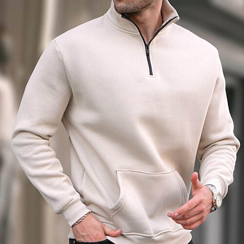 Men's Sweatshirt Pullover Gray White Black Standing Collar Solid Color Half Zip Sports & Outdoor Streetwear Casual Big and Tall Winter Fall Clothing Apparel Hoodies Sweatshirts Long Sleeve / Spring
Men's Sweatshirt Pullover Gray White Black Standing Collar Solid Color Half Zip Sports & Outdoor Streetwear Casual Big and Tall Winter Fall Clothing Apparel Hoodies Sweatshirts Long Sleeve / Spring