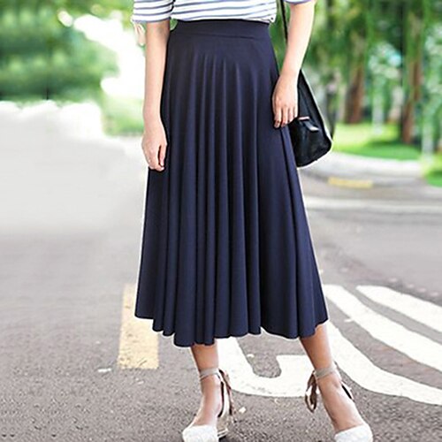 Mulheres Saia Balanço Médio Algodão Preto Azul Saias Pregueado Sem Forro Roupa de rua Casual / Diário Final de semana M L XL
Mulheres Saia Balanço Médio Algodão Preto Azul Saias Pregueado Sem Forro Roupa de rua Casual / Diário Final de semana M L XL