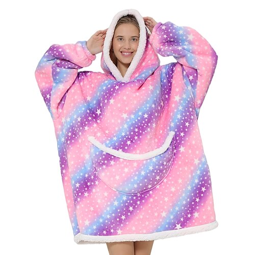 Wearable Blanket Winter Hoodie Blanket Oversized Hooded Blanket for Adult Women Super Soft Comfortable Warm Flannel with Giant Pocket and Sleeves Rainbow Horse
Wearable Blanket Winter Hoodie Blanket Oversized Hooded Blanket for Adult Women Super Soft Comfortable Warm Flannel with Giant Pocket and Sleeves Rainbow Horse